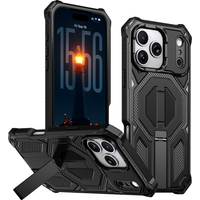 Case For iPhone 17 Air 16e 16 15 14 13 12 17 Pro Max Plus Coque For Magsafe Wireless Charging Magnetic Metal Stand Armor Cover
