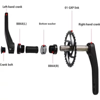 TANKE MTB Crankset 170mm Mountain Bike Crank Narrow Wide Chainring 1x chainring 32/34/36/38T Bicycle Crankset Sprocket For GXP