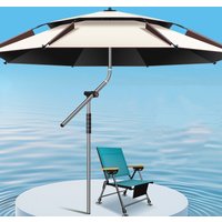 Double-Layer Fishing Umbrella 2.0-2.6M Fishing Parasol Large Beach Parasol Outdoor Garden Courtyard Camping Sunshade Umbrella