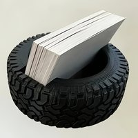 1Pc Tire Shaped Business Card Holder Stylish Desktop Organizer Practical Office Desk Storage Decor Ornament