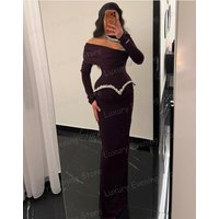 Simple Mermaid Evening Dresses Woman's Prom Gowns Long Sleeve One Shoulder Fashion Vestidos Customized فساتين سهرات