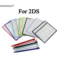 1PCS Top Upper LCD Screen Lens Plastic & Glass Cover + Touch Stylus Pen For 2DS Repair Part