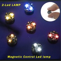 10pcs Magnetic Control Lamp 2-Led Lamp Toys for Action Figures/Car Model/Aircraft Model Modification Light DIY Model Making