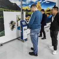 16㎡/hour 9600DPI wall printer machine 3D 5D automatic intelligent uv vertical wall printer price with wheels rails