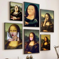 Funny Mona Lisa Poster Poster Art Print Bar Living Room Furniture Decor