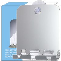 Acrylic Unbreakable Travel Mirror with Razor Hook Suction Cup Bathing Wall-Mounted Mirror for Shaving Washroom