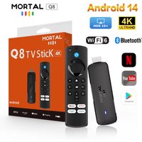 Mortal Android 14 TV Stick Full HD 4K 1080P WiFi 6 Google Voice NETFLIX Youtube Q8 BT5 24Fps Wireless Video Decode Media Player image 4