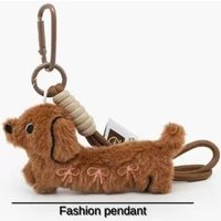 Leather Dachshund Bag Pendant Creative Keychain Lanyard bag Accessory Key Pendant Car Keyring Charm Gift Dog Phone Charm DIY