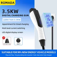 NEUE 3,5 KW 16A GB/T20234 EV Tragbare Ladegerät 3M-20M Kabel EVSE EU Stecker Wallbox Adapter mit Display Bildschirm Für Elektrische Fahrzeug