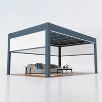 Motorized Bioclimatic Louvered Aluminum Pergola Rainproof Panel Slats Garden Canopy Patio Powder Coated Gazebo Outdoor