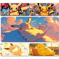 Pokemon Mimikyu Gaming Mouse Pad Large Desk Mat 2MM Stitched Edge Keyboard Pad Non Slip Rubber Base Office Table Mat