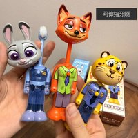 **Scalable toothbrush cute Nick Judy anime character transformable soft bristled toothbrush fine bristled children's gift.