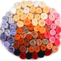 72 Pcs Needle Felting Wool, 24 Colors Wool Roving Yarn, DIY Hand Spinning Needle Felting Wool Craft 3g/Pack