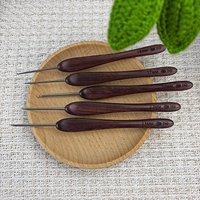 Jinlan Bali Dalbergia handle crochet hook DIY handmade weaving tool, pure hand-polished, ergonomic design, smooth weaving, effor