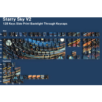 Starry Sky Mechanical Keyboard Keycaps PBT Double Shot Cherry Profile Keycap Shine Through Side Printed Key Cap ISO ANSI Enter