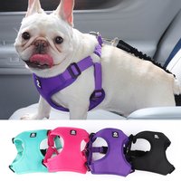 Classic Car Safety Dog Harness, Adjustable Vehicle Pet Travel Vest with Seatbelt Clip, Crash Tested No-Pull Design for Small Med