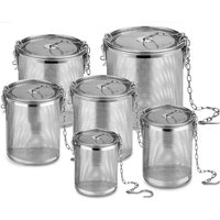 304 Stainless Steel Tea Ball Infuser Spices Strainer Fine Mesh Soup Seasonings Separation Basket with Chain Hook Kitchen Tool