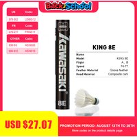 Kawasaki Badminton Shuttlecock Feather for Clubs&Training KING 8E/10E Goose Feather Badminton Ball Durable Shuttlecock Badminton image 4