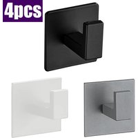 4/1pcs Bathroom Adhesive Wall Black Robe Hooks Towel Hook Coat Holder Keys Clothes Hanger Bathroom Kitchen Hardware Accessories