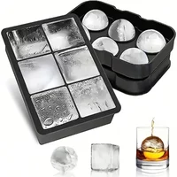 1-3PCS Silicone Ice Mold Tray for Whiskey Cocktails Wine Soup Ice Cream BPA Free Easy Release Reusable Freezer Kitchen Gadget