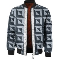 Retro Printing Patch Jacket Men's Clothing Stand Collar Zipper Long Sleeve Jackets Harajuku Streetwear Square Spots Bomber Coat