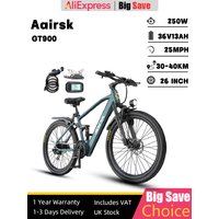 AliExpress Aairsk GT900 Ebike 250W Motor 36V 13AH Battery Electric Bicycle Mountain Off-road Full Suspension Adult Electric Bike