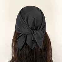 Solid Polyester Square Scarf For Women Scarftop Headwraps Lightweight Neck Scarves Hair Bandana Neckerchief Muslim Hijab