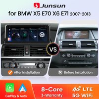 Junsun 8-rdzeniowe bezprzewodowe radio samochodowe CarPlay Android Auto do BMW X5 E70 X6 E71 2007-2013, ekran multimedialny, inteligentny system, stereo, nawigacja GPS