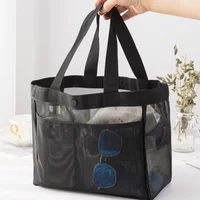 Hollow Large Capacity Makeup Storage Bag Women Multifunctional Mesh Shoulder Bag Travel Transparent Bag Beach Bags 2025 New