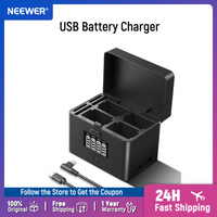 NEEWER 2 in 1 Four Channel USB Battery Charger for NP-FZ100 & LP-E6 Sony A6700 A7III FX3 FX30 A7IV Canon EOS R5 II