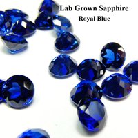 ABCLab Grown Sapphire Royal Blue Color Round Cut AAA+Clarity Gems For Jewelry Setting&Custom Design Selectable Certificate