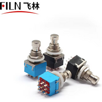 FILN 9 pin 3pdt latching guitar switch Guitar Effects Pedal Box Stomp Foot True Bypass