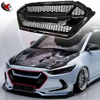 For Hyundai Elantra Lead Drive 2016-2018 Front Bumper Ghostface Shape Air Intake Grille License Plate Frame Style Retrofit ABS