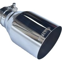 MILLTEK SPORT 304 Stal Nierdzewna Tłumik Samochodowy Błyszczący Srebrny Końcówka Wydechu Uniwersalna Skośna Konstrukcja do Samochodów