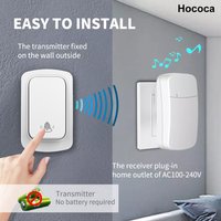 No Need For Batteries Home Waterproof Self Generating Wireless Doorbell High Volume Long-Distance Through Wall Emergency Caller