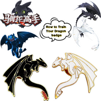 New How to Train Your Dragon Toothless Light Fury Badge Creative High-Quality Anime Cartoon Metal Fun Brooch Couple Decoration