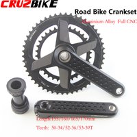 CRUZbike Road Bike Crank Crankset 155/160/165/170/ Crank 9/10/11/12 Speed Double Chainring 46-30/48-32T with Bottom Bracket