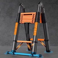 Carbon Steel Telescopic Ladder - Foldable Extension Ladder for Home & Engineering, Portable A-Frame & Straight Ladder