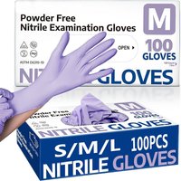10/20/50/100PCS Purple Disposable Nitrile Gloves,Waterproof Latex Free,For Household Cleaning Food Safe Protective Work Gloves
