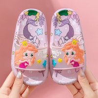 Girls Mermaid Slippers Soft Bottom Non-slip Home Indoor Sandals Slippers Middle and Big Children Cute Princess Bathroom Slippers