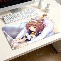 Cute School Uniform Azuki Nekopara Mouse Pad XXL Anti-slip Wear-resistant Locked Edge Desk Mat for Gamer