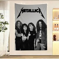 Classic Heavy Band M-Metallica Flags Wall Hanging Background Art Banner for Bedroom Home Outdoor Decor