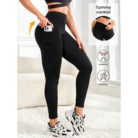 High Waist Elastic Yoga Legging With Pockets Tummy Control Workout Sweatpants Running Yoga Leggings For womens jogging Clothes