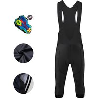 Black Men's Cycling Bib Shorts Summer 19D Gel Pad MTB Bicycle Pants 3/4 Trousers Shorts Outdoor Large MTB Bike Pants Quick Dry