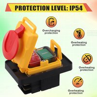 A98E-Electromagnetic Switch Magnetic Button Switch KJD12 16A 250V Power Tool Undervoltage Overload Protection Switch