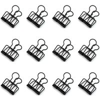 10Pcs Mini Paper Clip Black Sliver Binder Clips Page Holder Office Study Binder Clips Photo Clamp Office School Desk Organizer