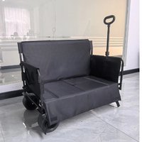 Multifunctional folding camp cart outdoor camping hand push sofa storage picnic cart