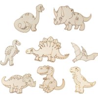 10pcs Wooden Dinosaur Crafts DIY Painting Wooden Ornaments For Kids Dinosaur Birthday Party Decoration Children's Day Gifts