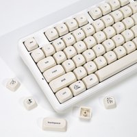 KBDiy Minimalist Style Keycaps Cute Milk White Cat PBT KOA Profile Alice ISO Keycap For 60 Mechanical Keyboard Gamer Aula F87
