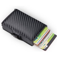 Rfid-blockierender Schutz für Herren, Ausweis, Kreditkartenetui, Geldbörse, Leder, Metall, Aluminium, Business-Bankkartenetui, Kreditkarteninhaber